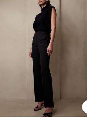 NWT Banana Republic Womens Logan Black Trouser Petite 0P
